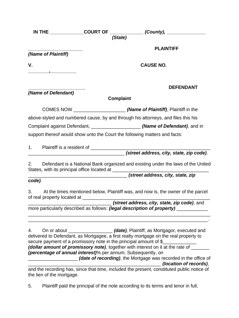 Discharge Mortgage  Form
