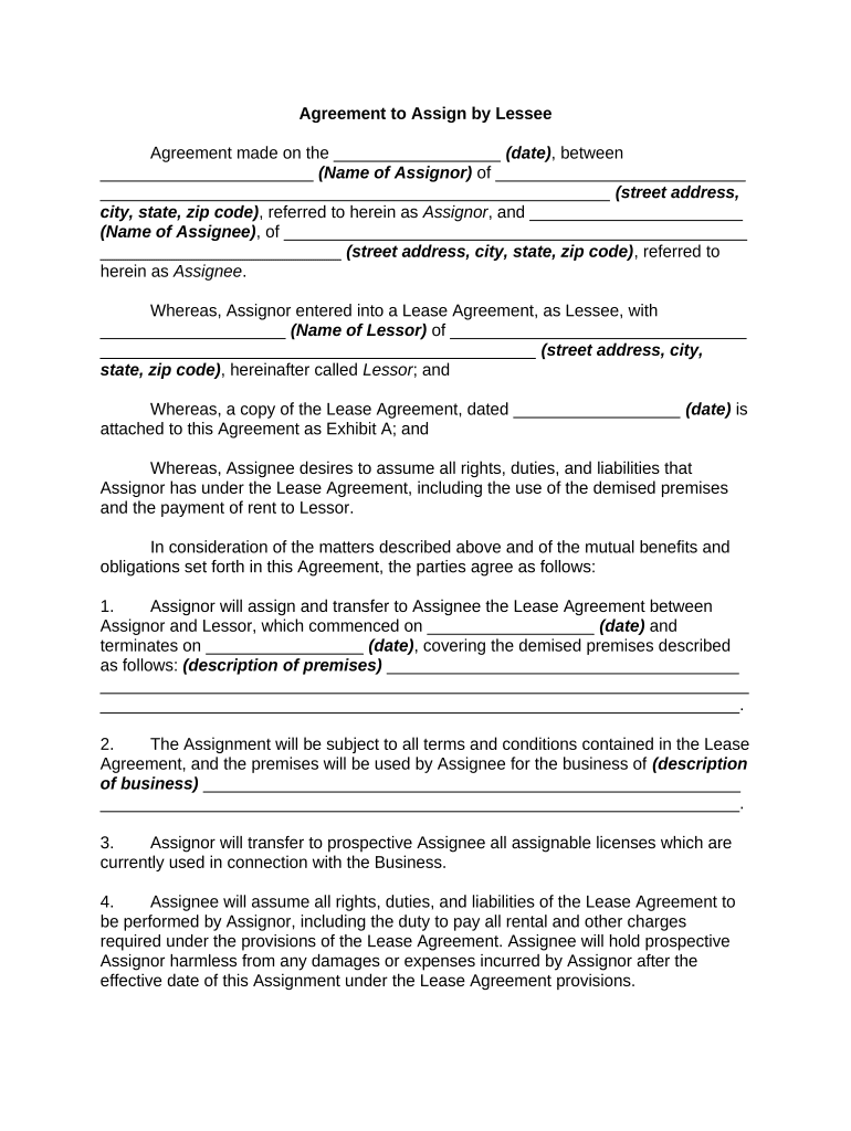 Agreement Assign  Form