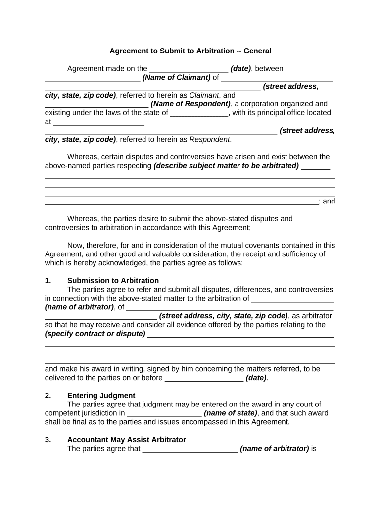 Arbitration Agreement in South African Law  Form