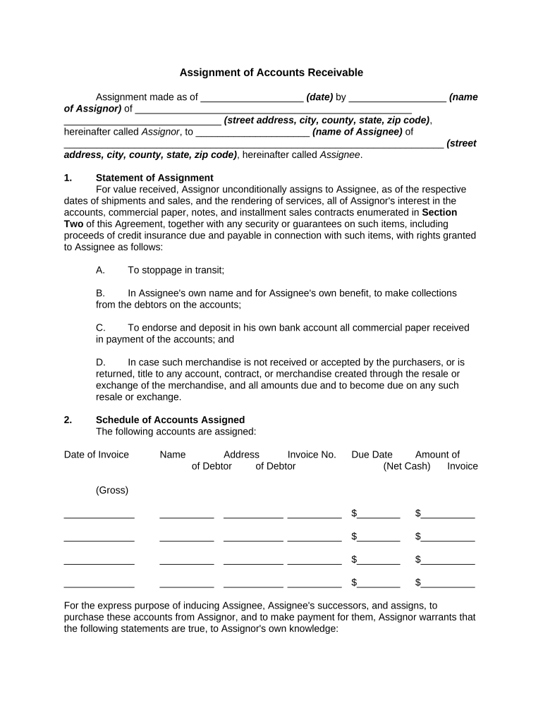 assignment of accounts receivable