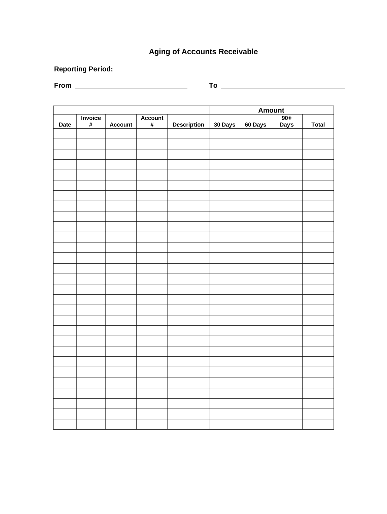 Aging of Accounts Receivable  Form