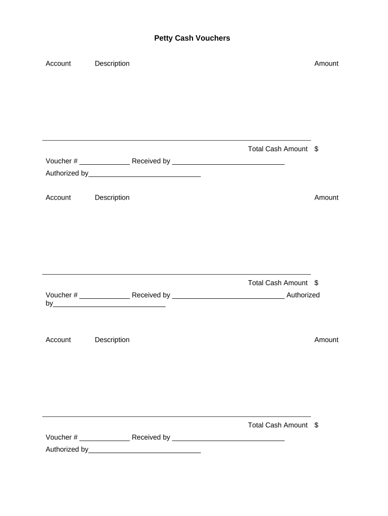 Petty Cash Voucher PDF  Form