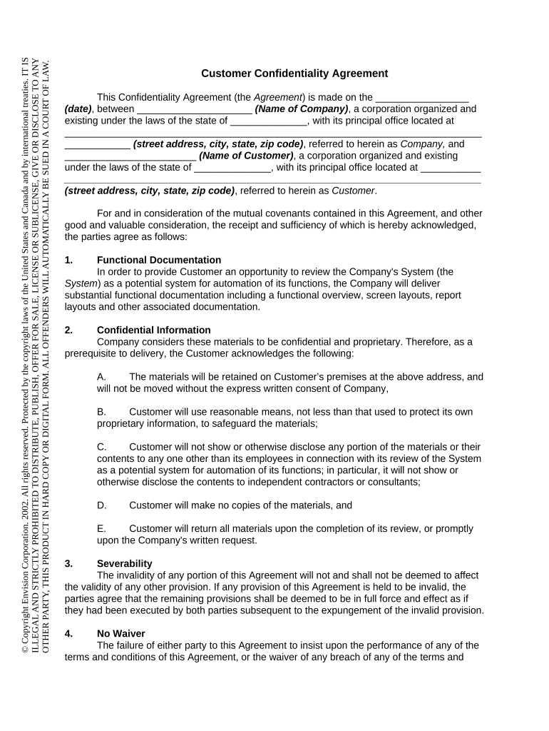 Confidentiality Agreement  Form