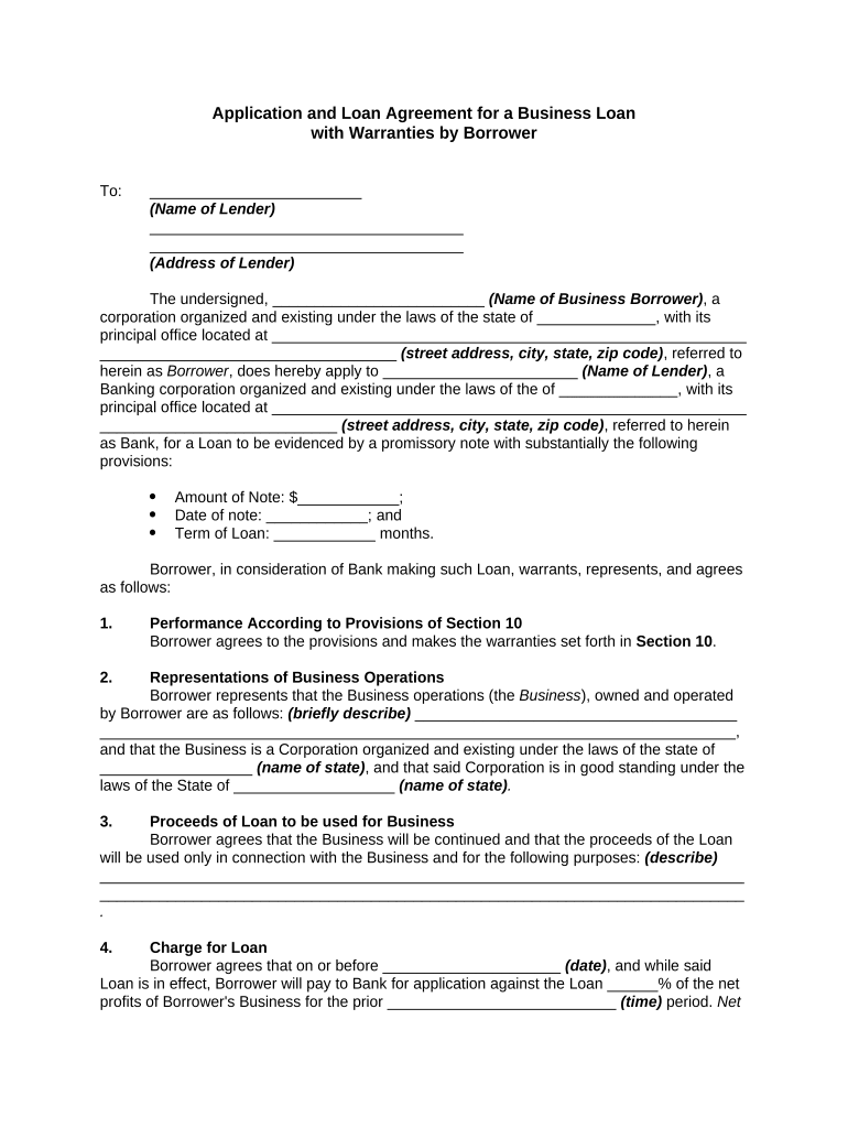 Business Warranties  Form