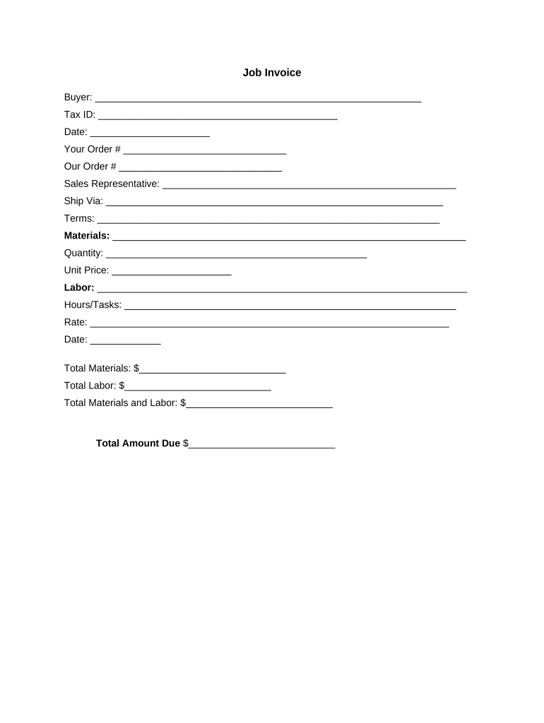 Job Invoice Create  Form