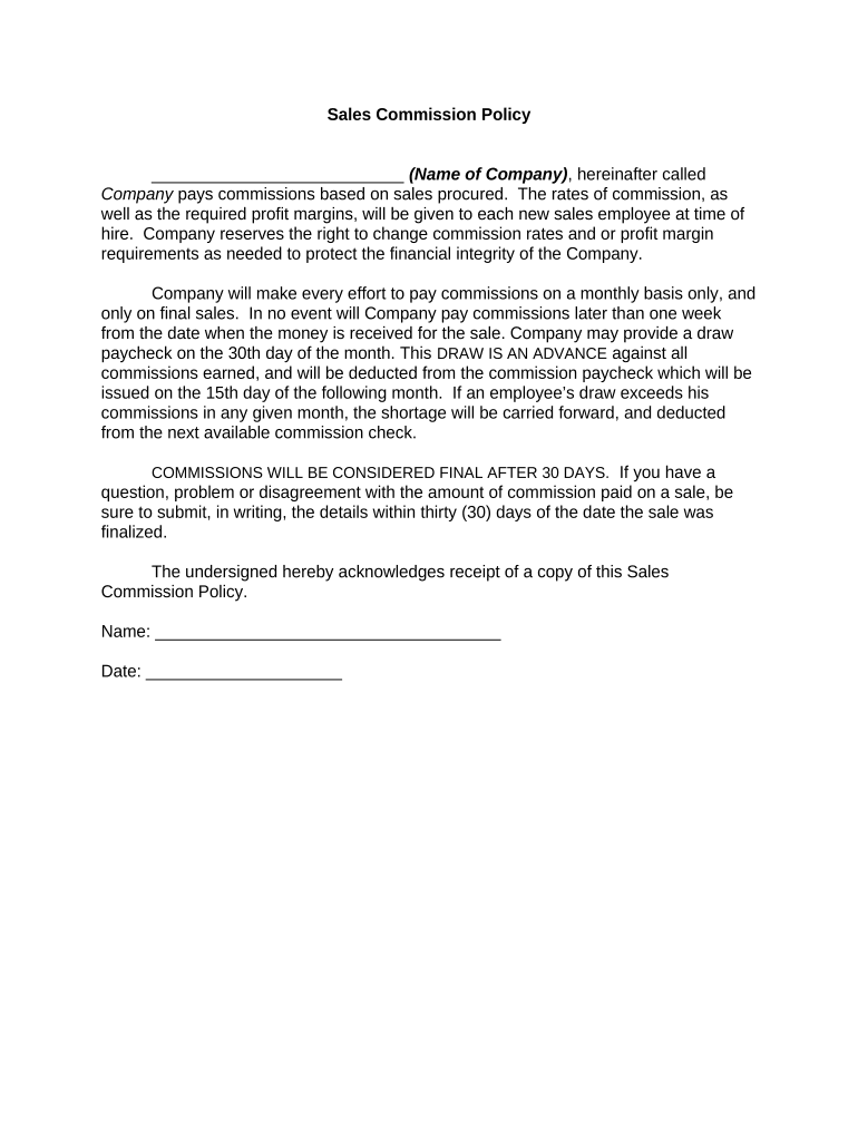 Commission Policy Statement  Form