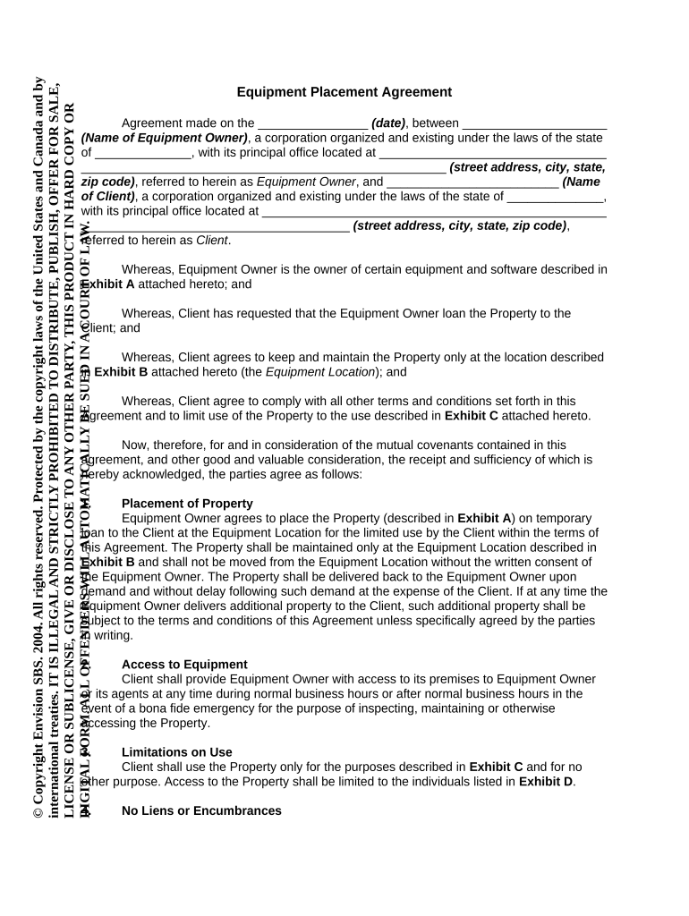 Placement Agreement  Form