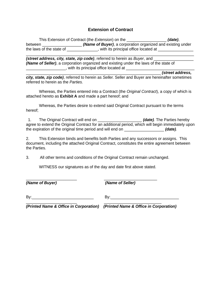 Extension Contract  Form