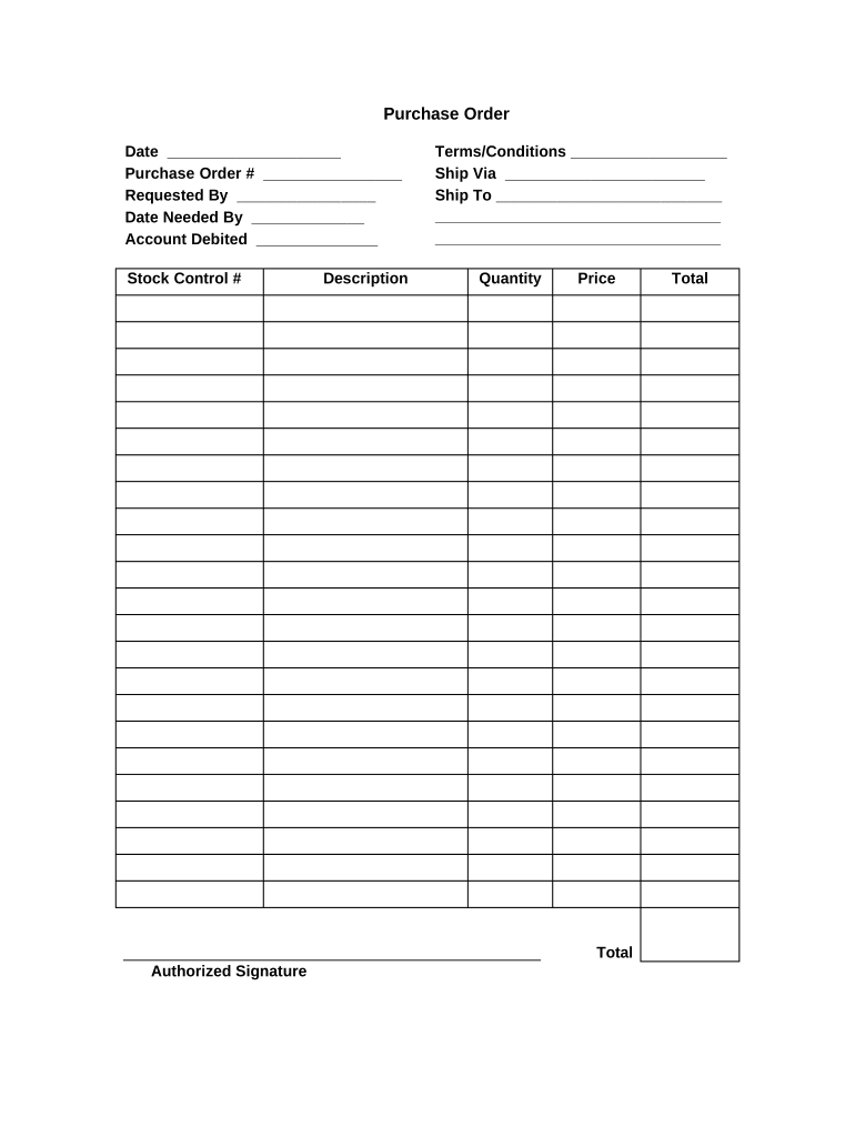 Purchase Order  Form