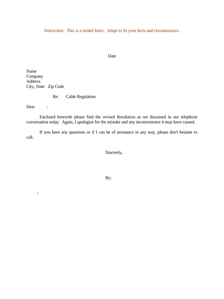 Sample Letter Resolution  Form