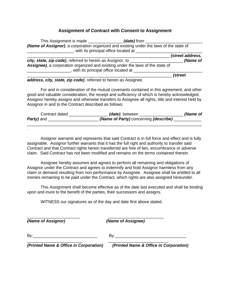 Assignment Contract  Form