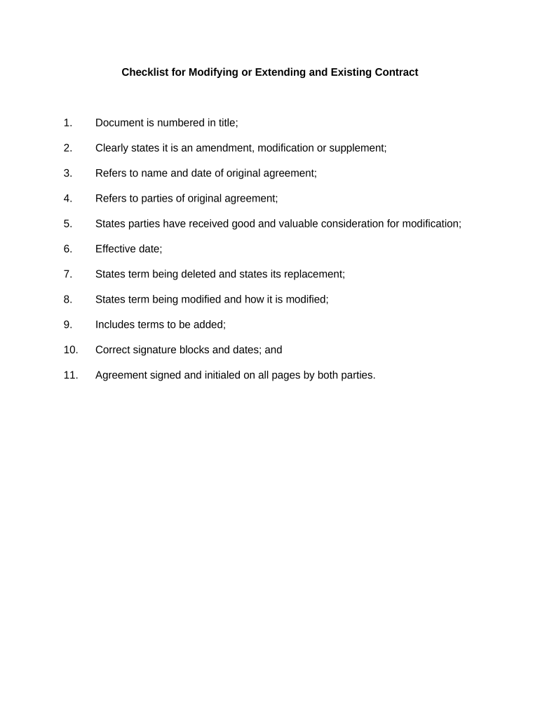 Checklist Contract PDF  Form