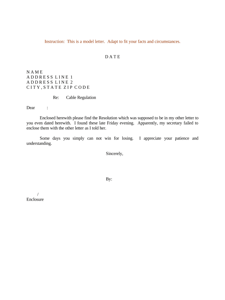 Resolution Letter Template
