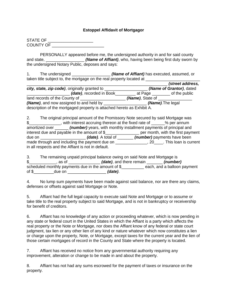 Estoppel  Form