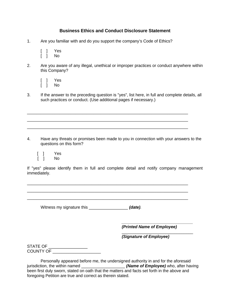 Business Disclosure  Form