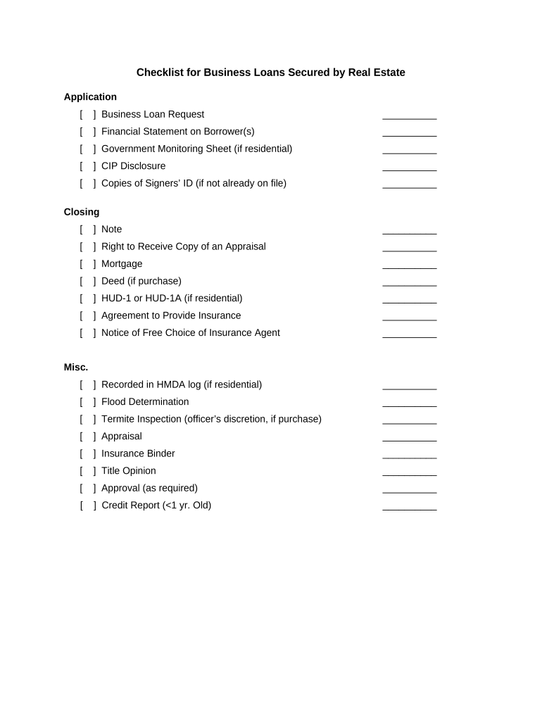 Checklist Secured  Form