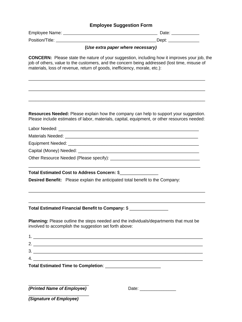 Suggestion Form