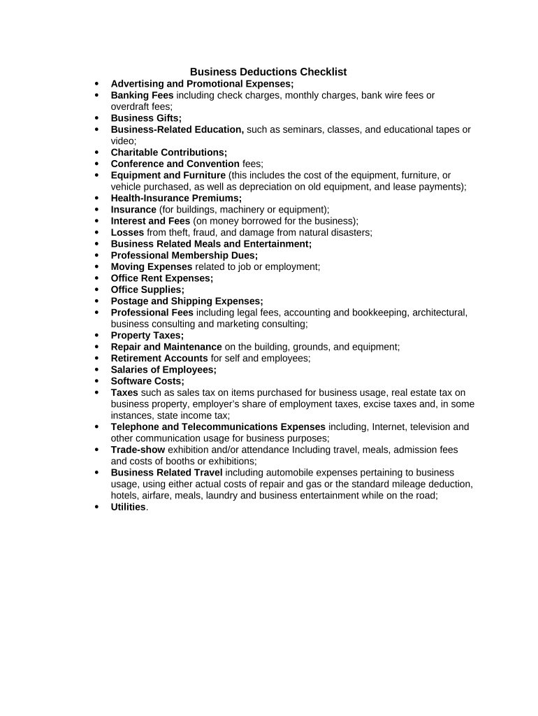 Business Checklist PDF  Form