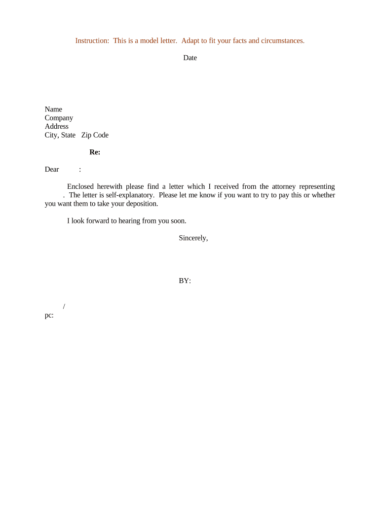 Letter Regarding Payment  Form