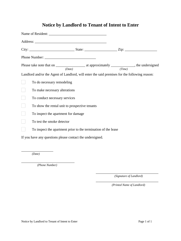 Notice Enter  Form