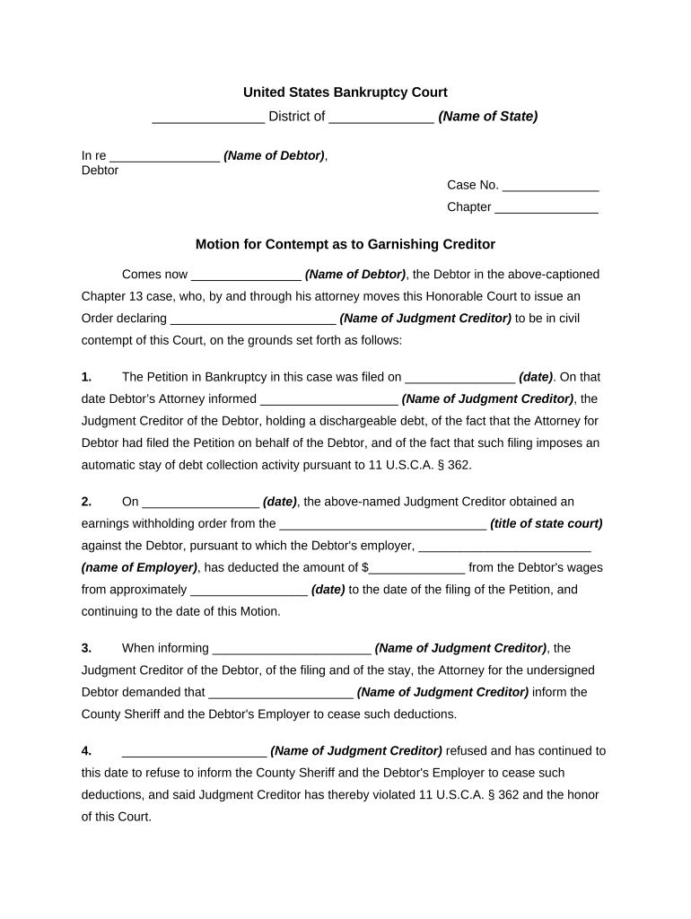 Motion Federal Court  Form