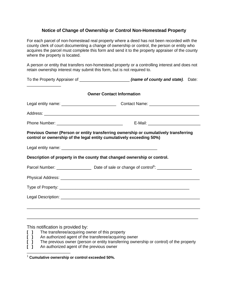 Change Ownership Property  Form