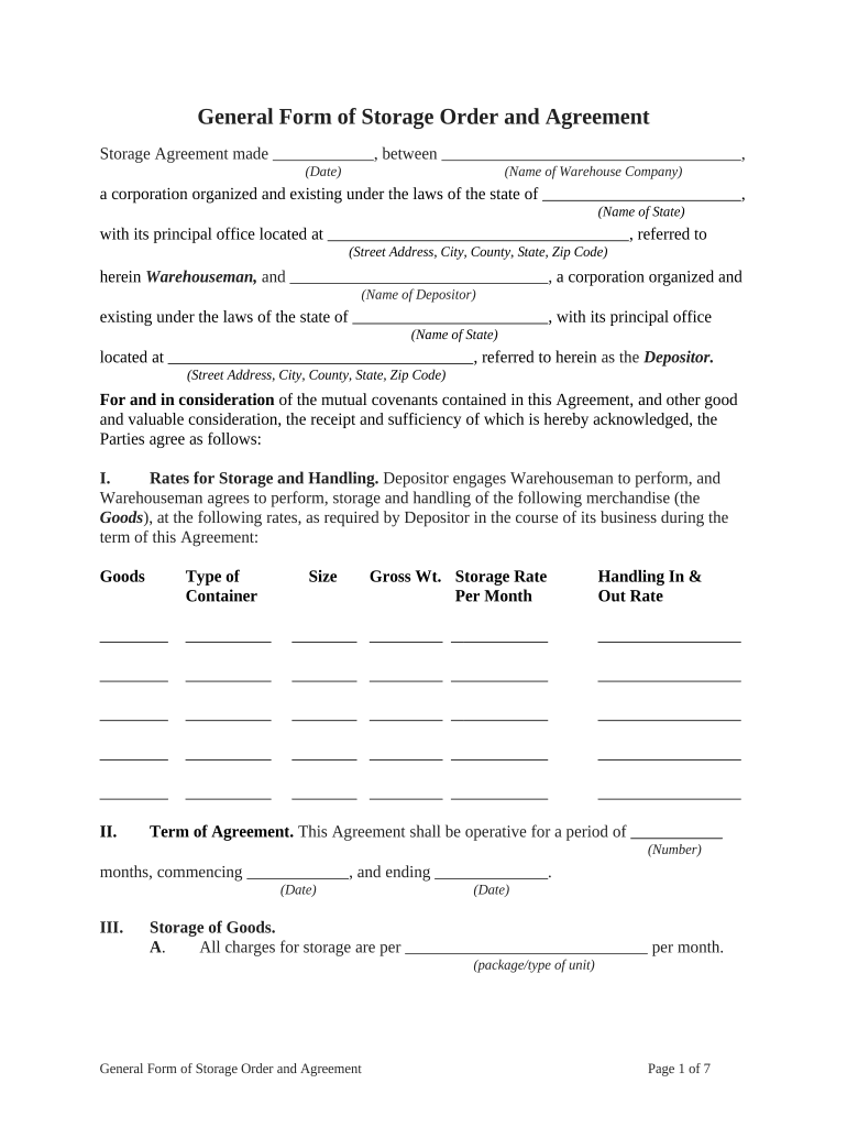 Form Order Agreement