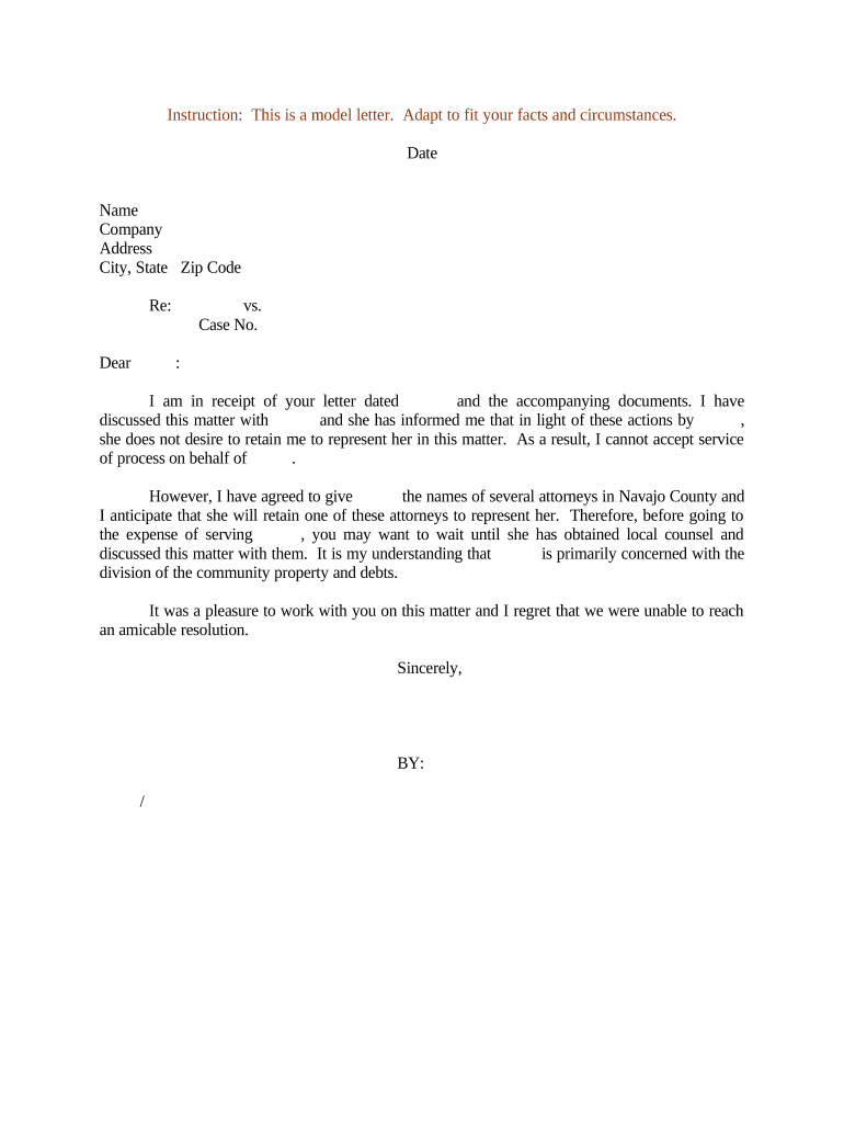 Attorney Letter  Form