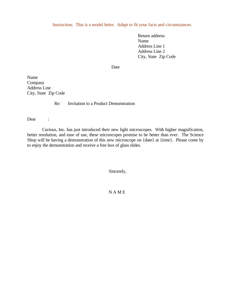 Sample Letter Invitation  Form
