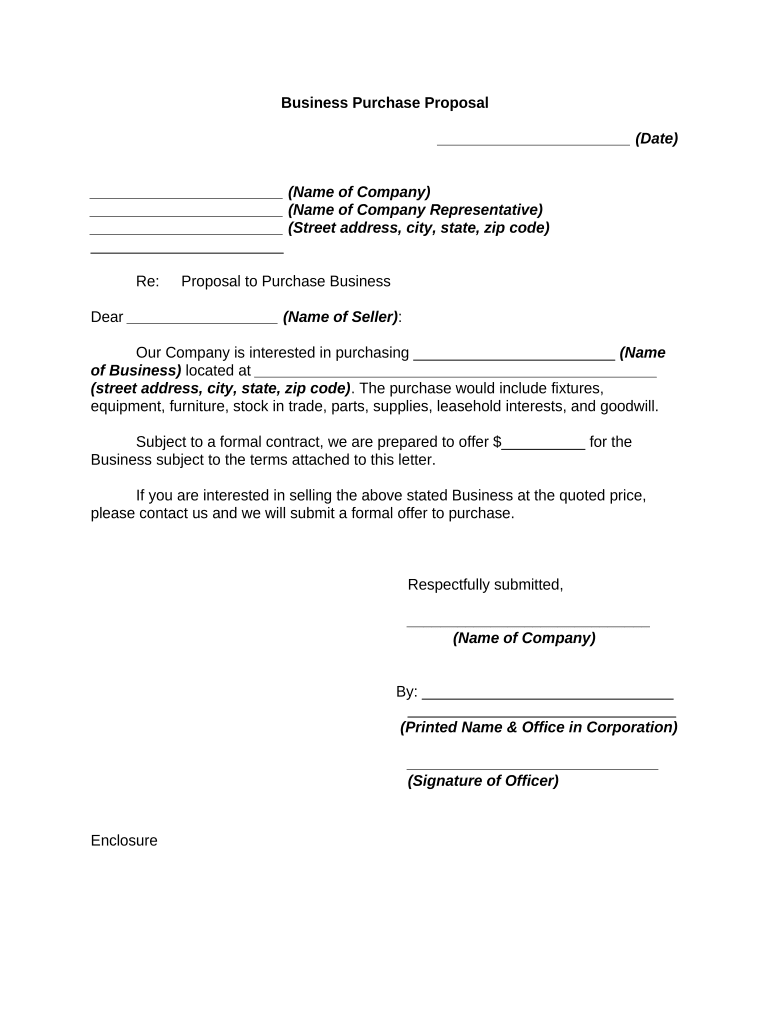 Purchase Proposal  Form