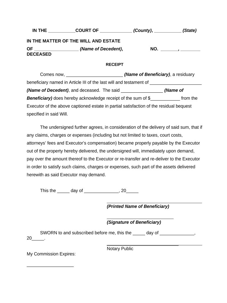 Beneficiary Signature Example  Form