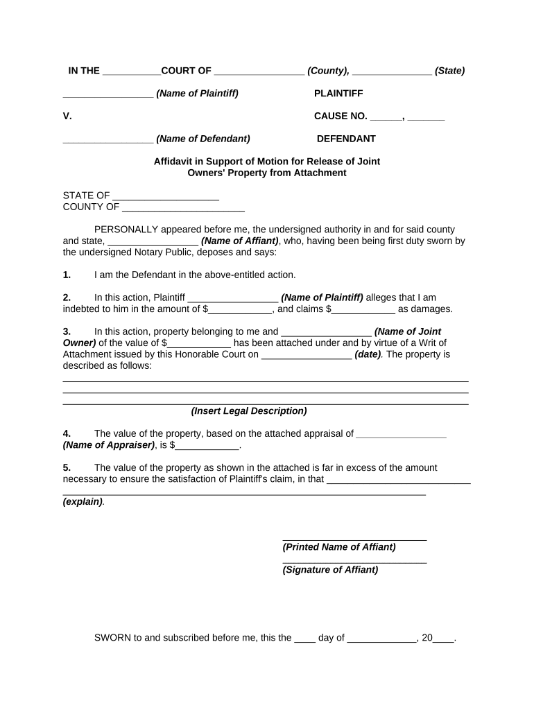 Affidavit Joint Sample  Form
