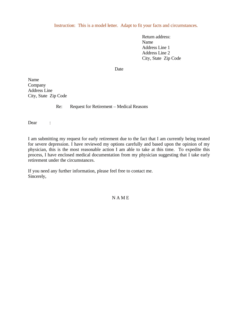 Sample Letter Retirement  Form