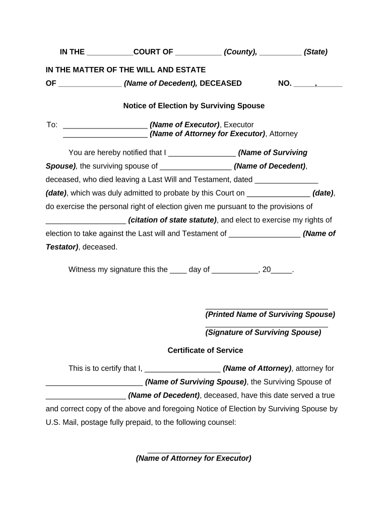 Surviving Spouse Form