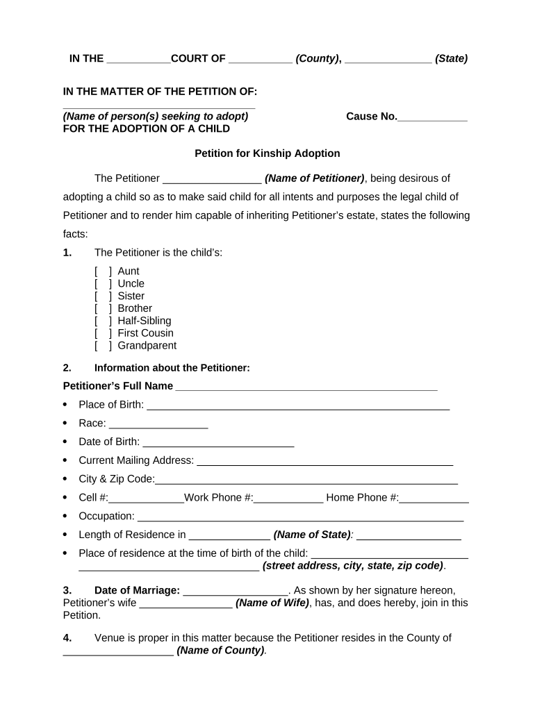 Petition Kinship  Form