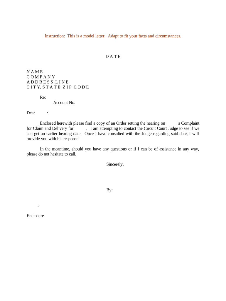 Letter Complaint Claim  Form