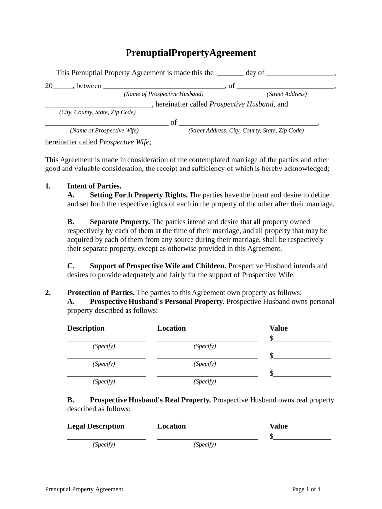 Prenuptial Property  Form