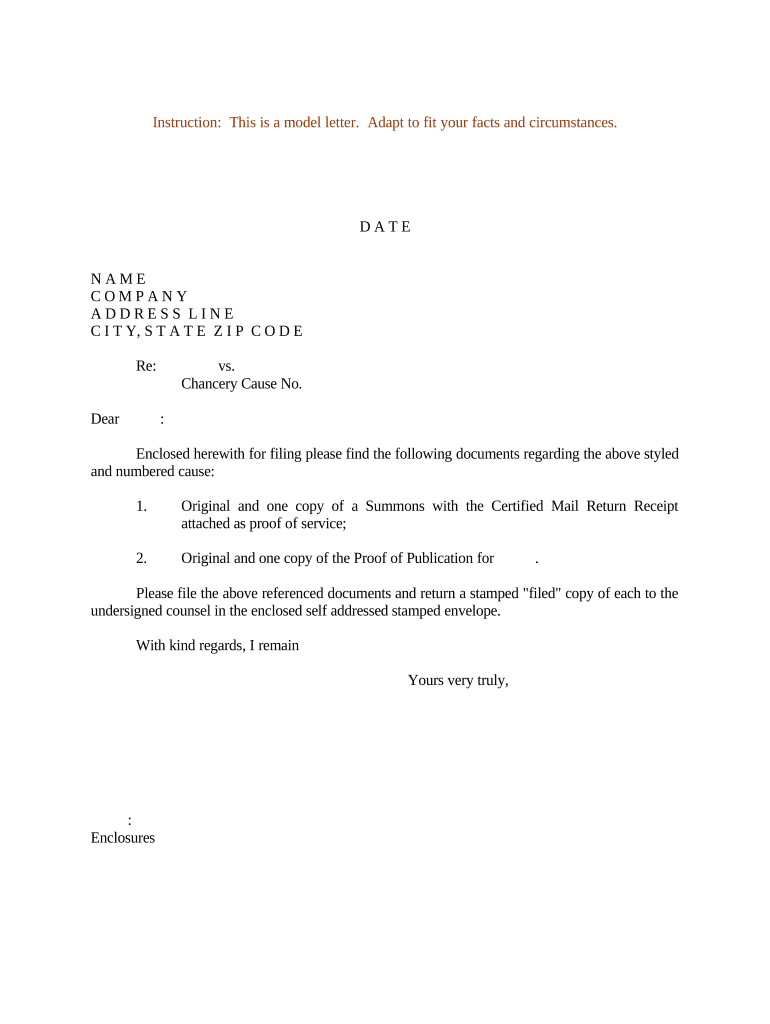 Sample Letter Summons  Form