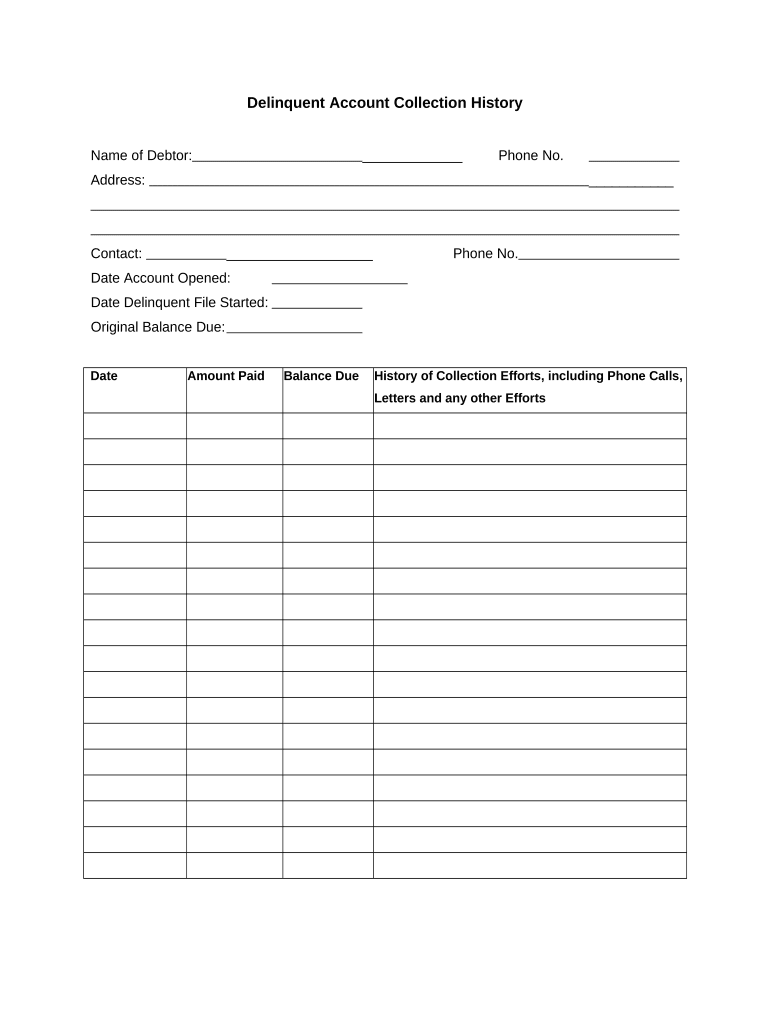 Account Collection  Form
