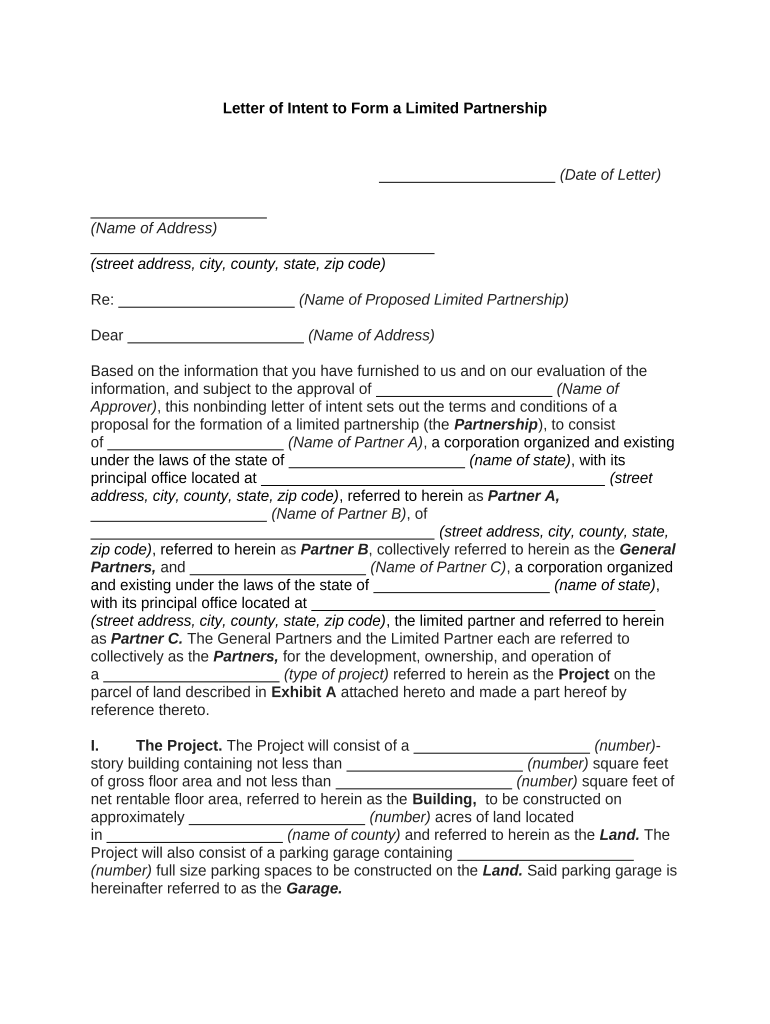 Letter Intent  Form