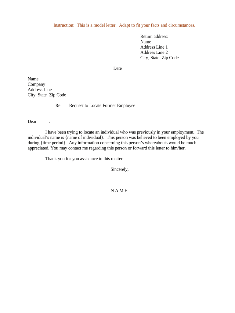 Sample Draft for Request Letter of Employment  Form