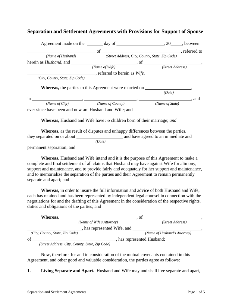 Settlement Spouse  Form