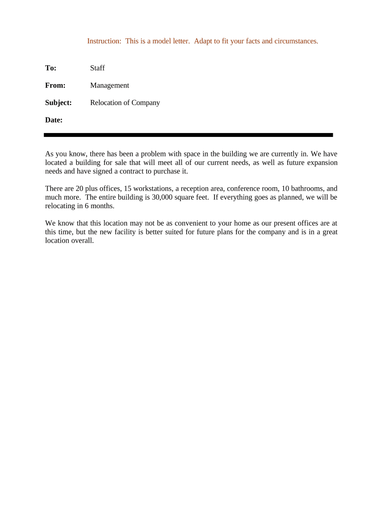 Sample Letter Memo  Form