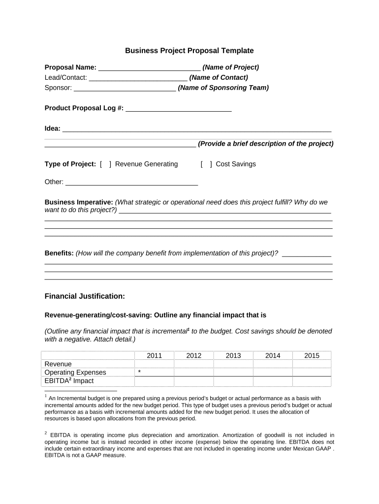 Project Proposal Template  Form