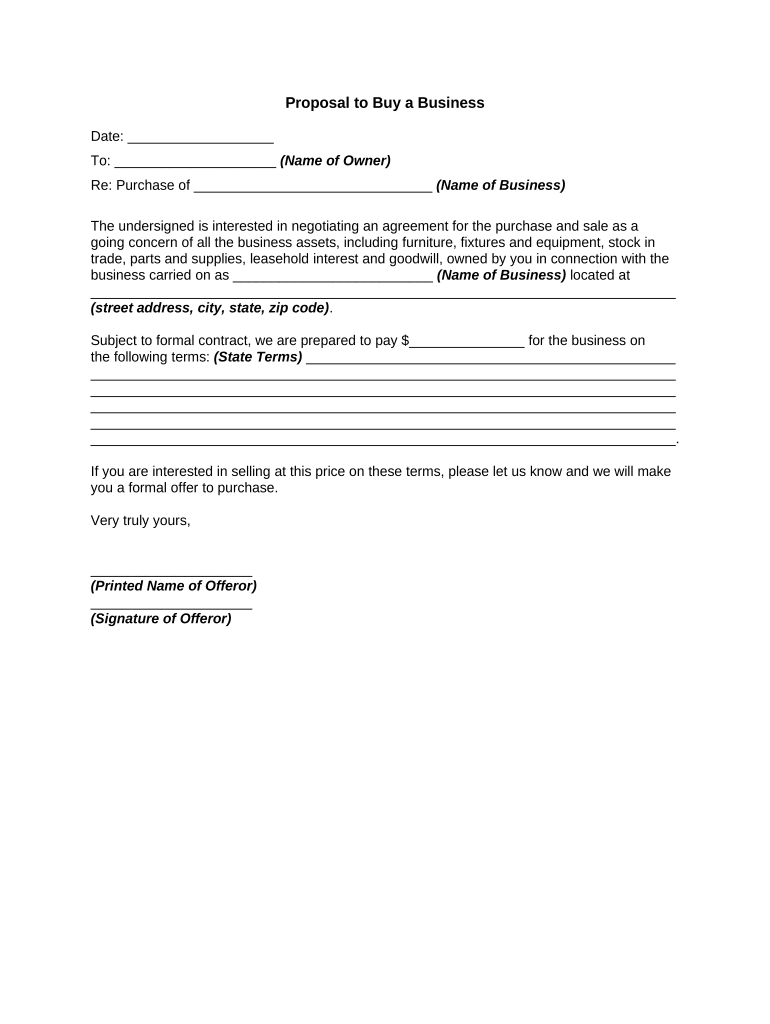 Proposal Business Sample  Form