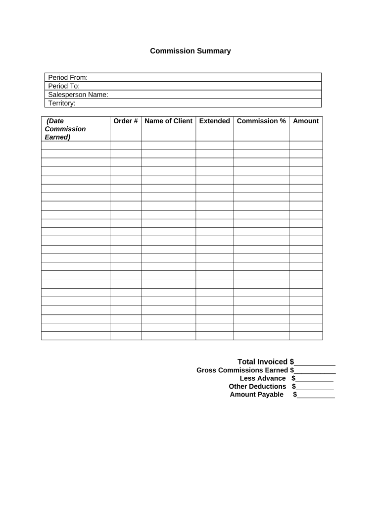 Commission Summary  Form