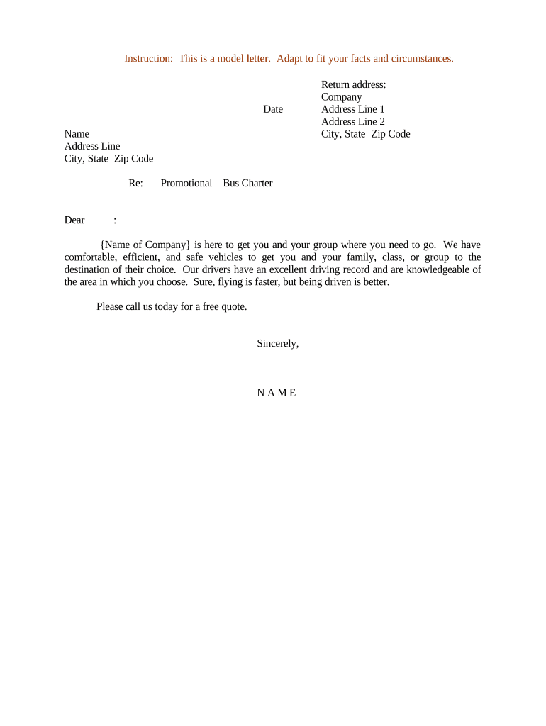 Letter Promotional Document  Form