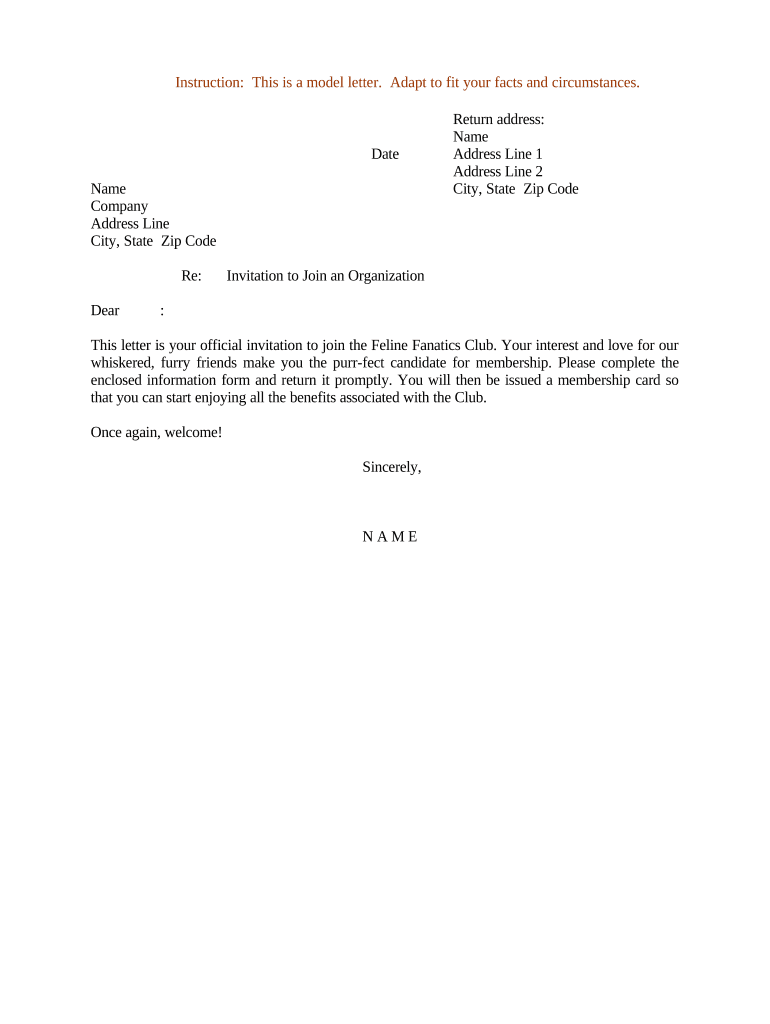Sample of Letter of Invitation  Form