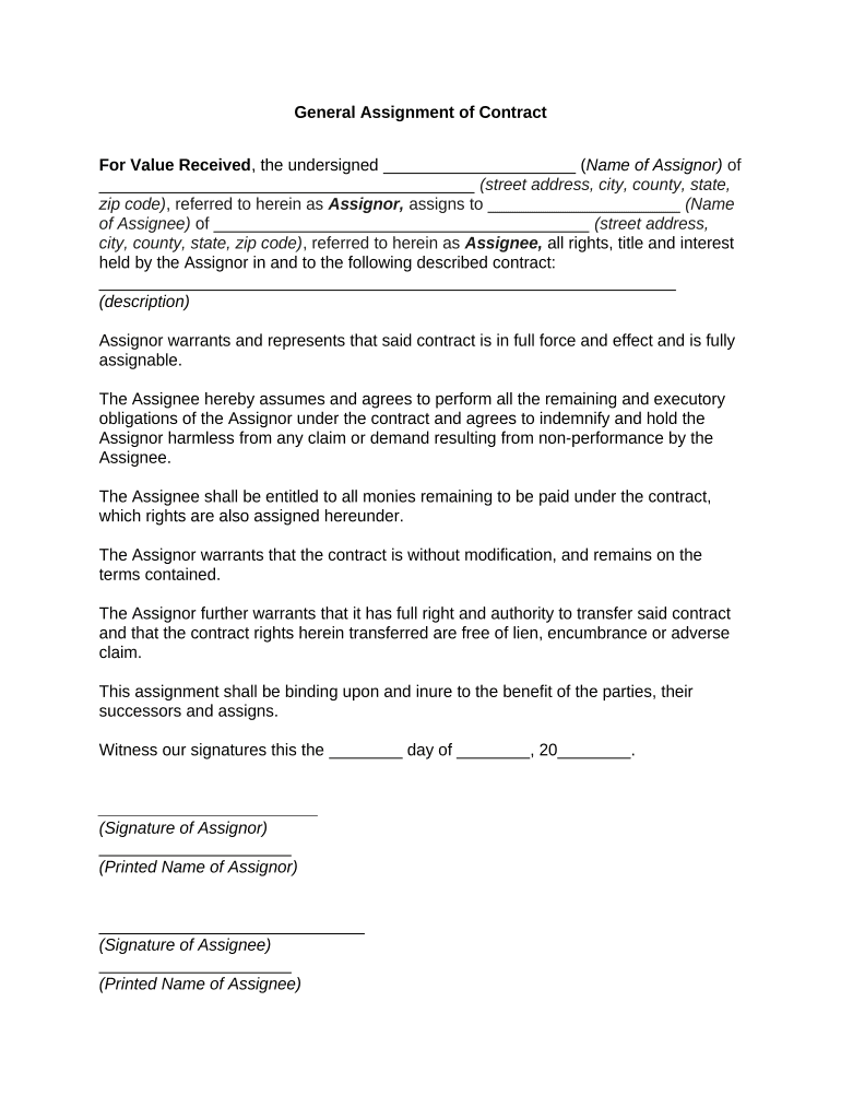 General Assignment Form