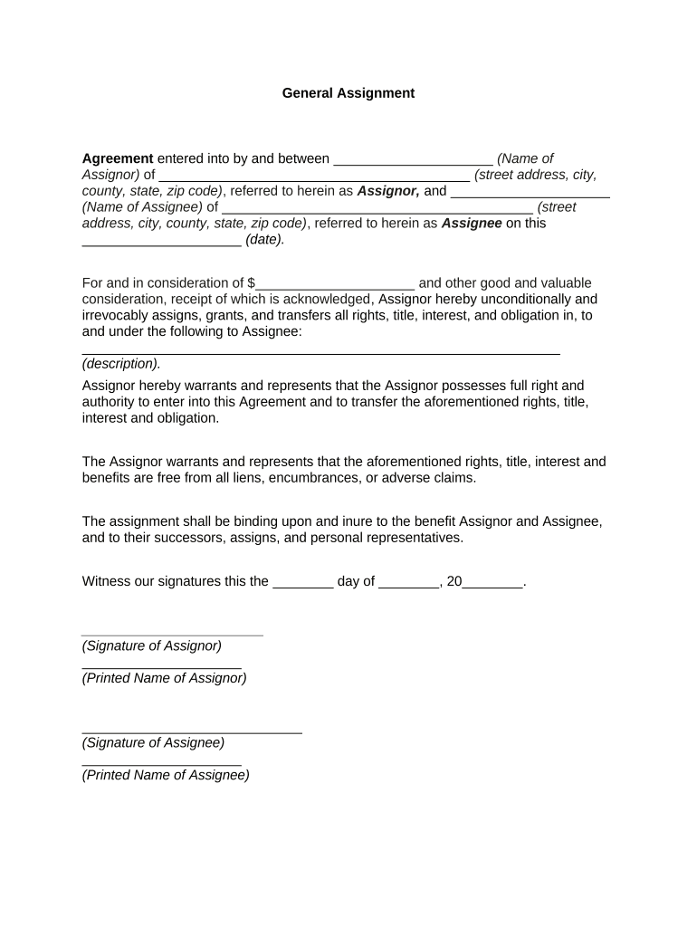 General Assignment  Form